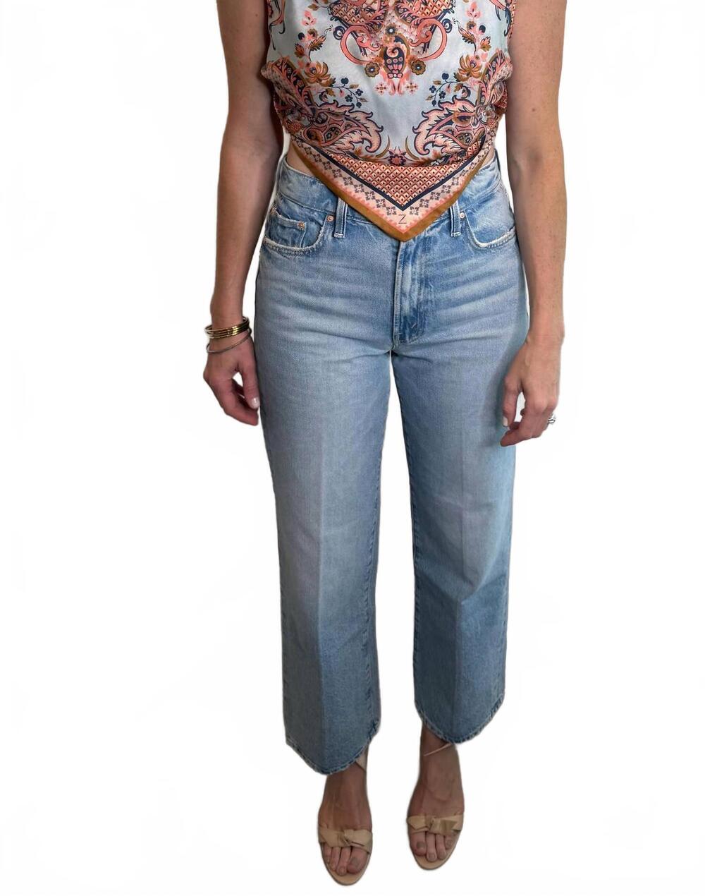 NEW ZIMMERMANN aster scarf bodice top in blue paisley floral